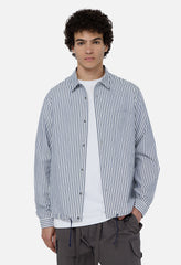 Gallery Snap Shirt / Blue x White Stripe