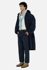 Vero Brushed Nylon Hooded Trench / Dark Navy