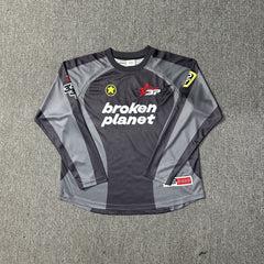Broken Planet Embroidered Mesh Color Block Long Sleeve