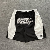 Broken Planet Letter Print Color Block Beach Shorts