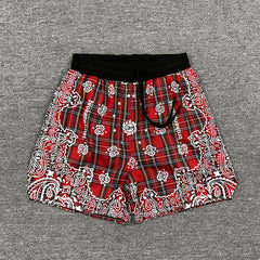 Broken Planet Paisley Plaid Loose Drawstring Shorts