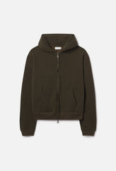 Silk Noil Full-Zip / Olive