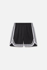 Shaolin Oversized Court Shorts / Black x White