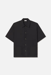 Cupro Smoking Shirt / Black