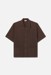 Cupro Smoking Shirt / Espresso