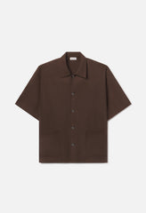 Cupro Smoking Shirt / Espresso