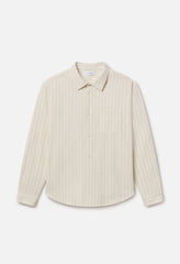 Silk Linen Cloak Button Up / Salt Stripe