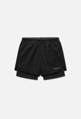 Grid-Mesh Sprint Shorts / Black