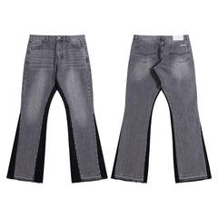 Gallery Dept Black‑Side‑Panel Grey Flare Jeans