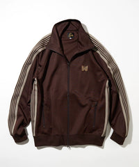 Needles Style Embroidered Butterfly Track Jacket - Dark Brown/Beige