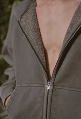 Overcast Fleece Frances Full-Zip / Washed Black
