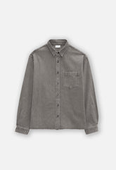 Solid Hemi Oversized Shirt / Washed Black