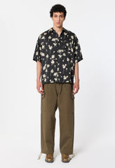 Brushed Silk Button Up / Field Sketch Black x Salt