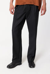 Wool Wide Easy Trouser / Black