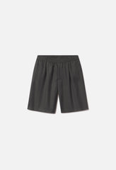 Wool Wide Easy Shorts / Charcoal