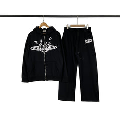 Broken Planet Puff Print Fleece Hooded Sweatsuit Set