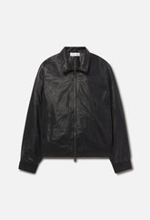 Leather Curson Bomber / Black