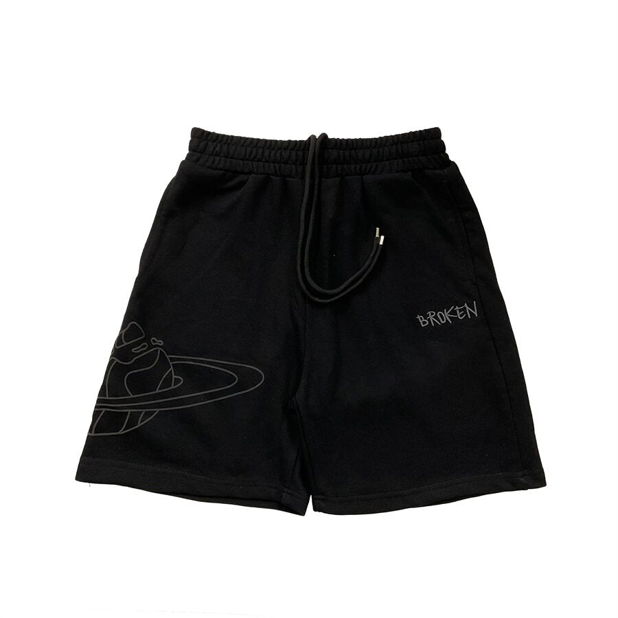 Broken Planet Embroidered Straight Casual Sweat Shorts