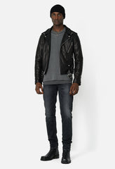Leather Moto Jacket / Black
