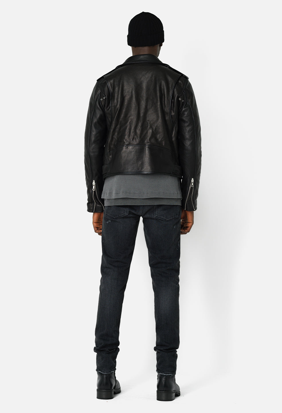 Leather Moto Jacket / Black