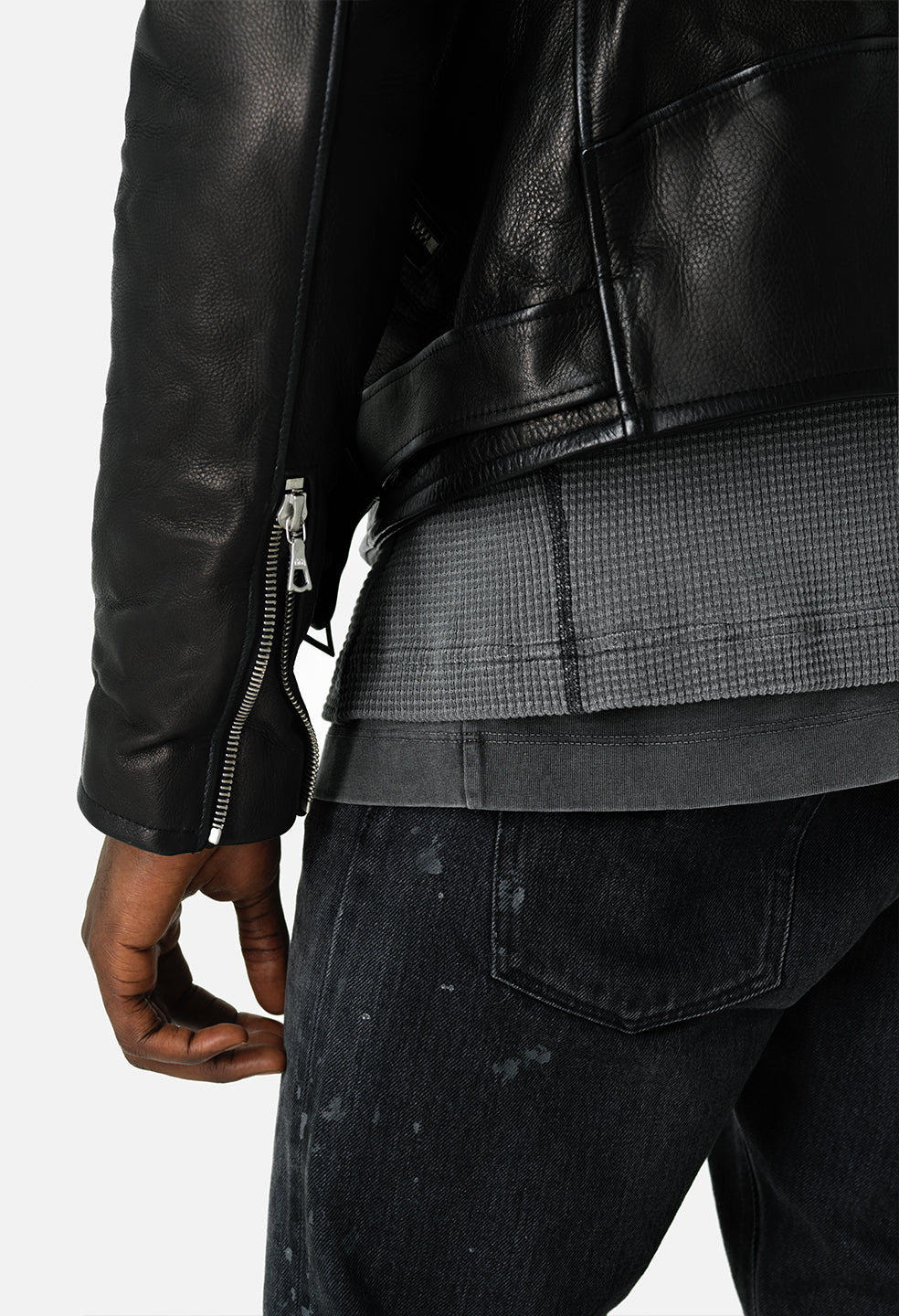 Leather Moto Jacket / Black