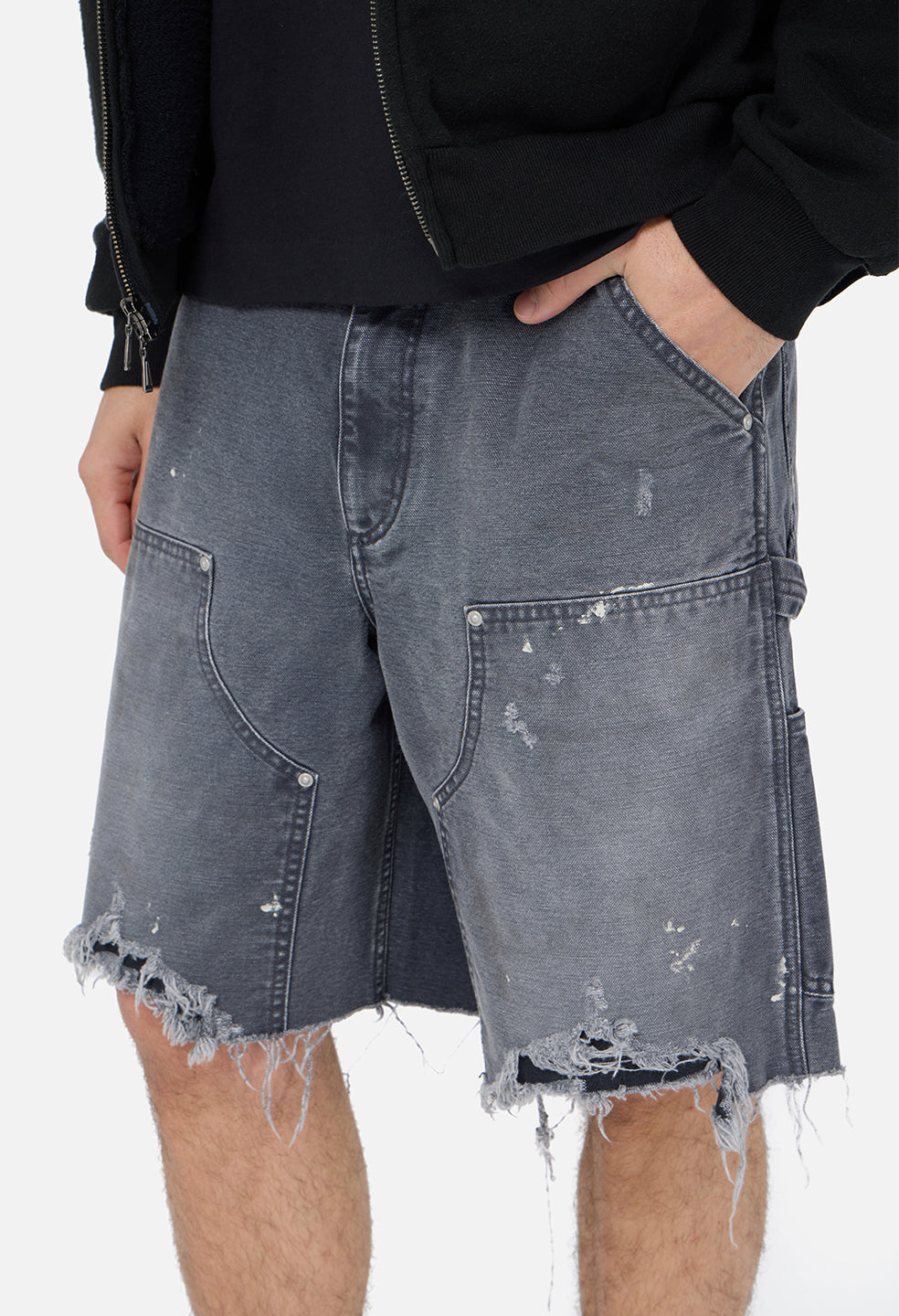 Desert Snow Cut-Off Work Short / Washed Black