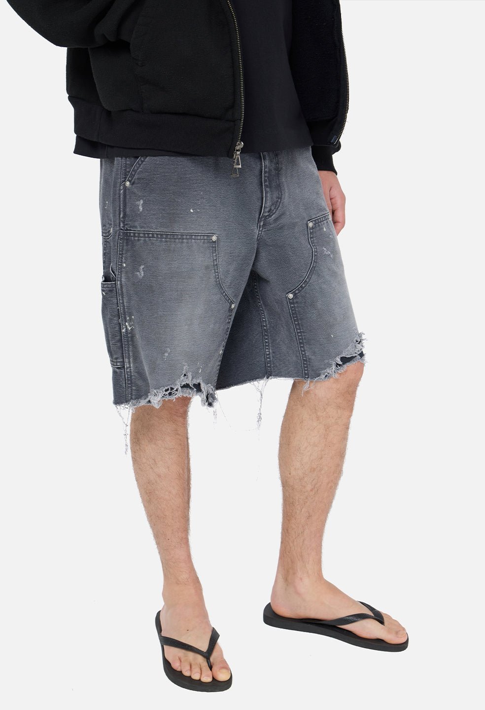 Desert Snow Cut-Off Work Short / Washed Black