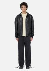 Leather Curson Bomber / Black