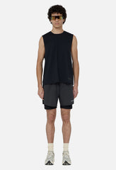Grid-Mesh Sprint Shorts / Charcoal