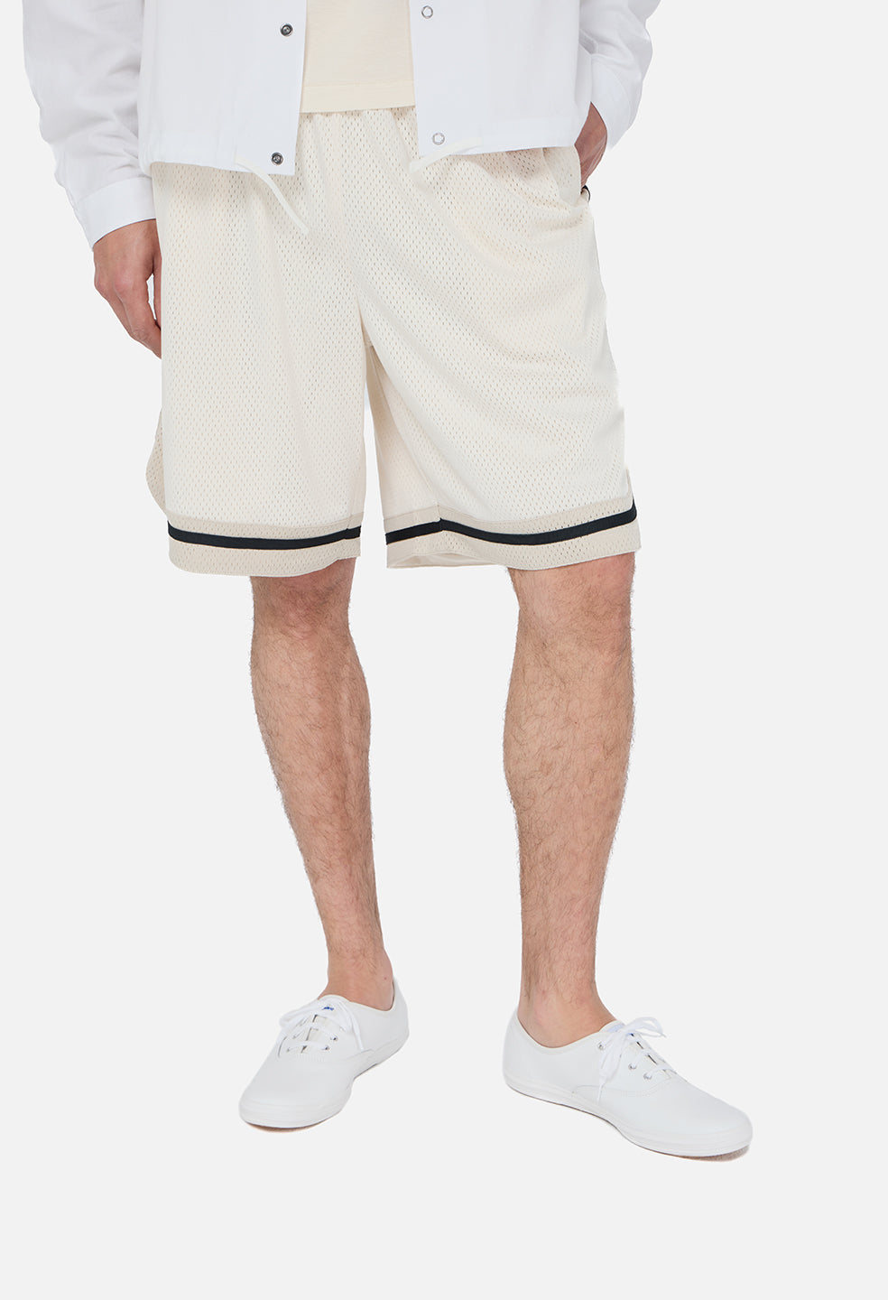 Shaolin Oversized Court Shorts / Salt x Tan