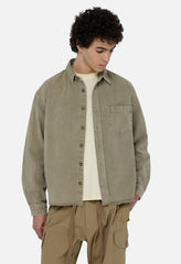 Solid Hemi Oversized Shirt / Washed Khaki
