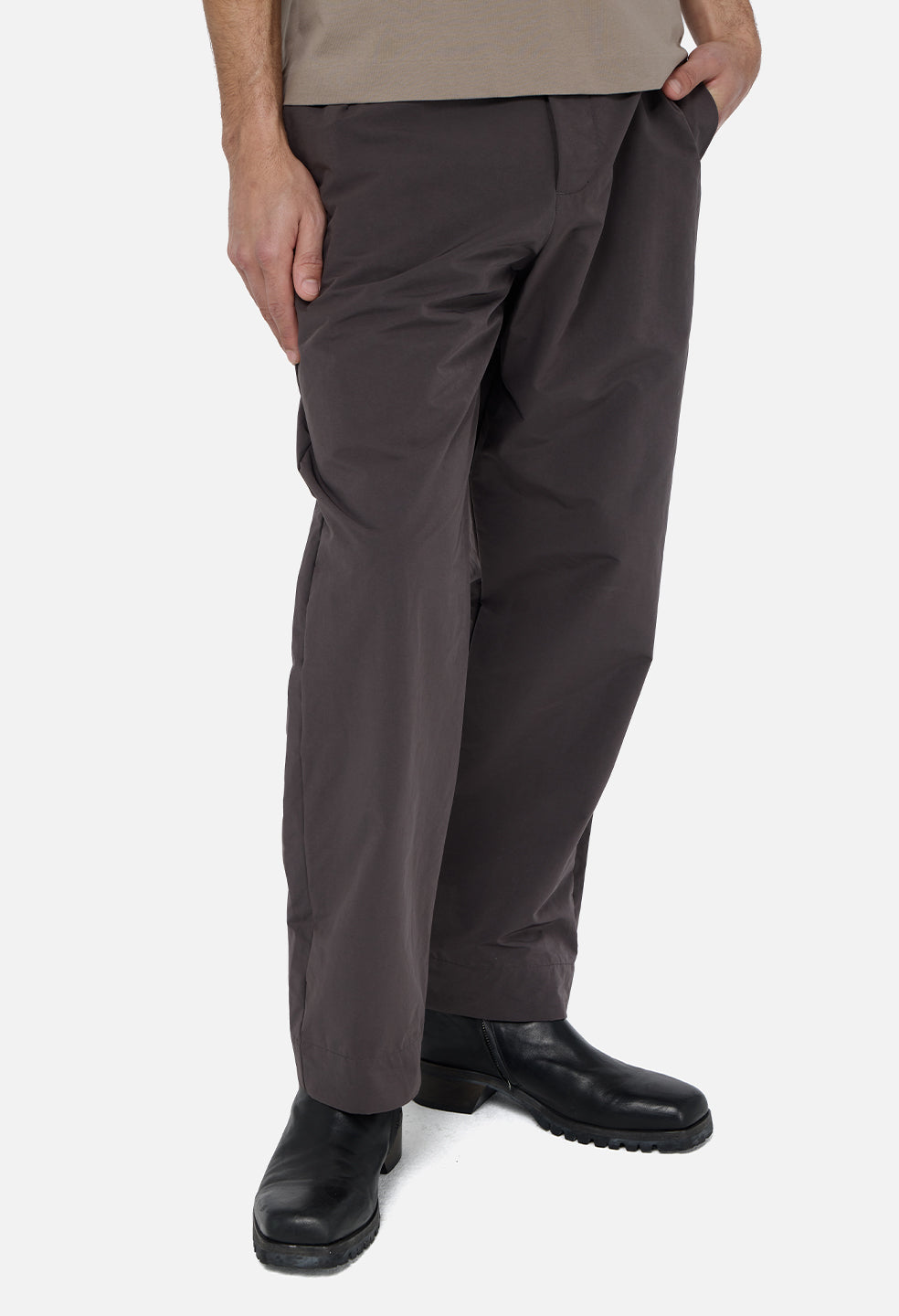 Vero Brushed Nylon Lounge Pant / Charcoal