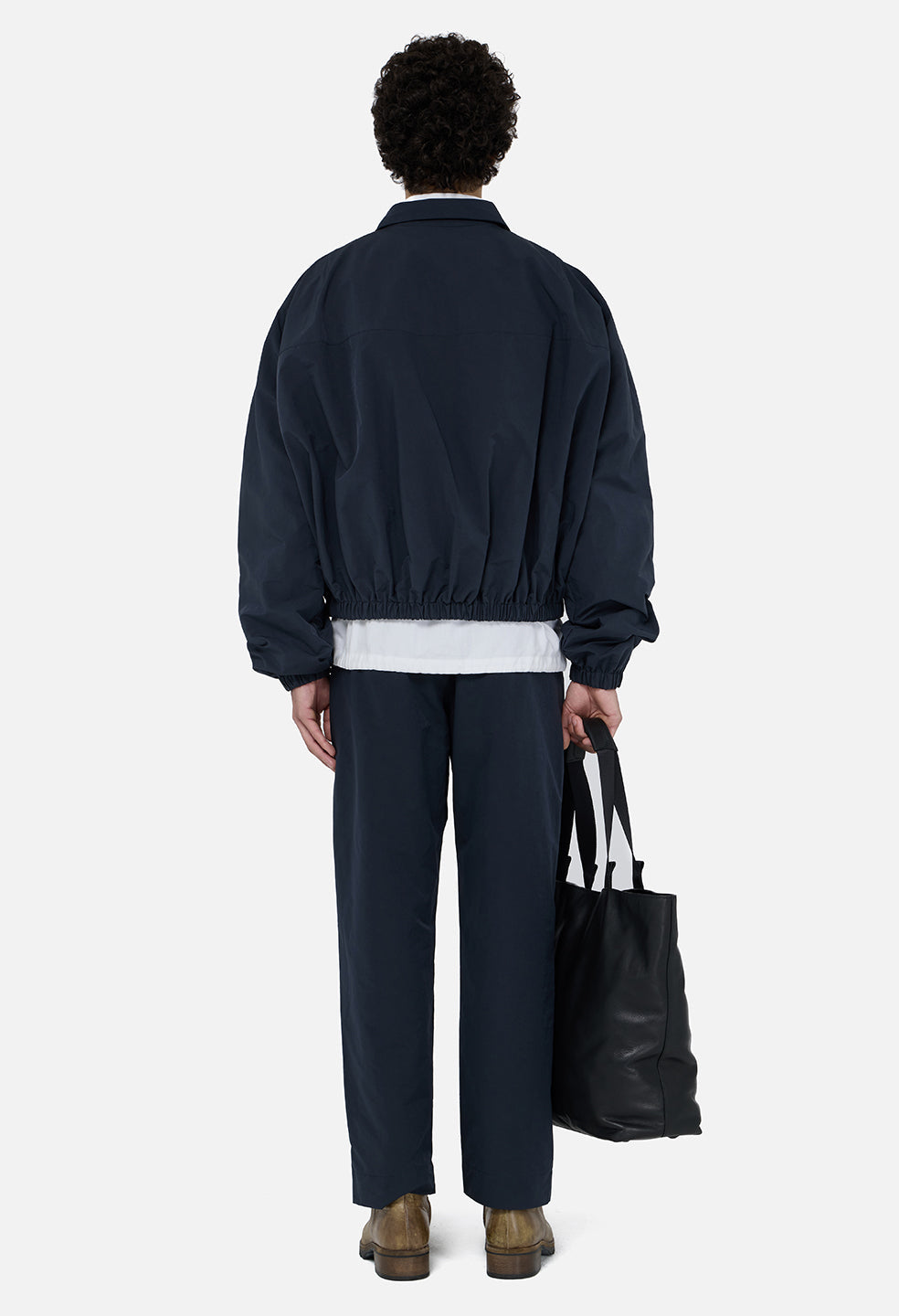 Vero Brushed Nylon Zip Jacket / Dark Navy