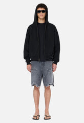 Silk Noil Full-Zip / Black
