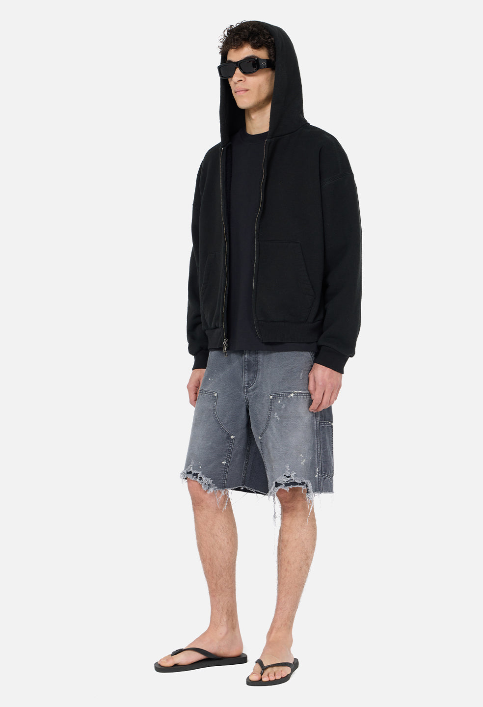 Silk Noil Full-Zip / Black