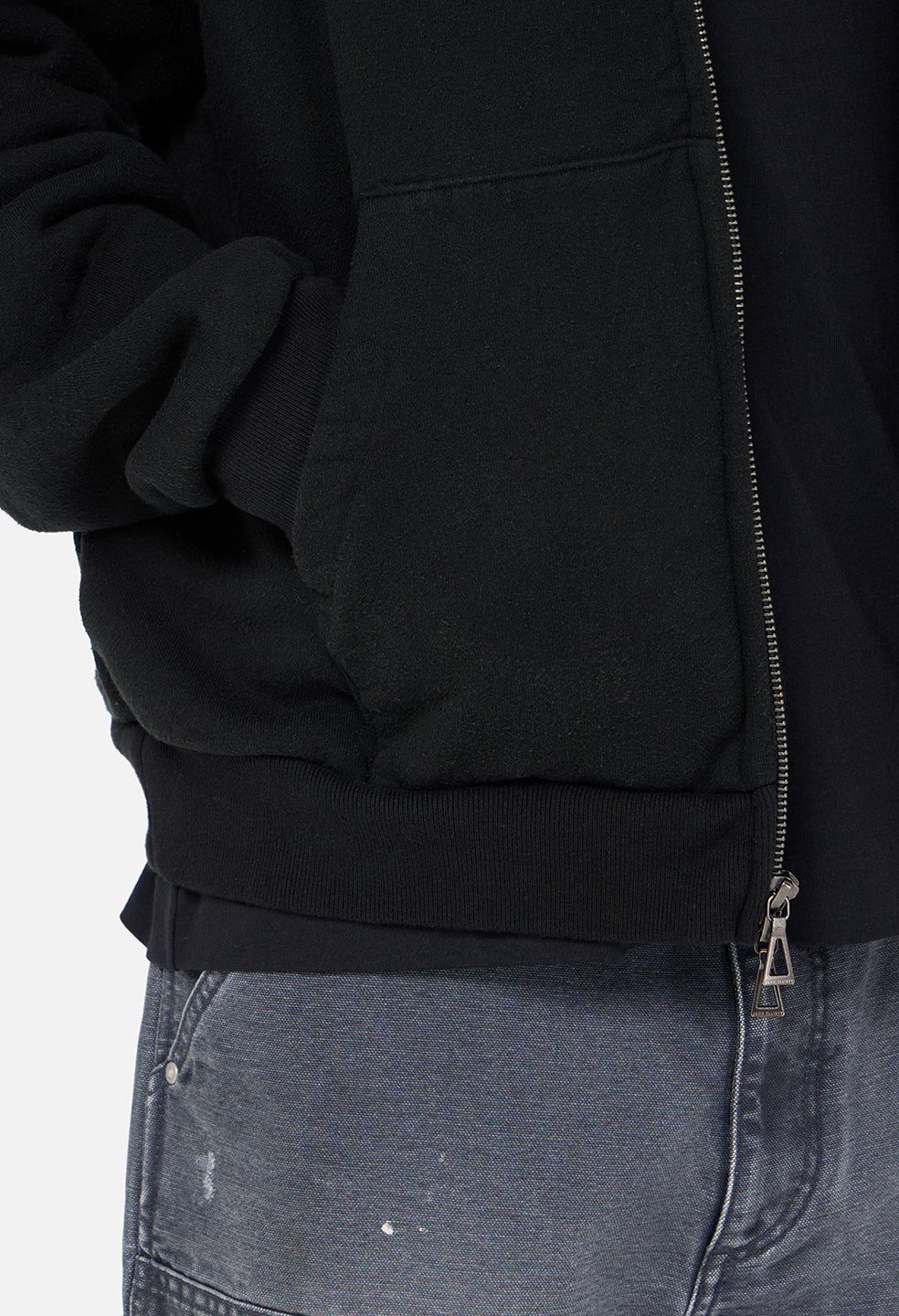 Silk Noil Full-Zip / Black