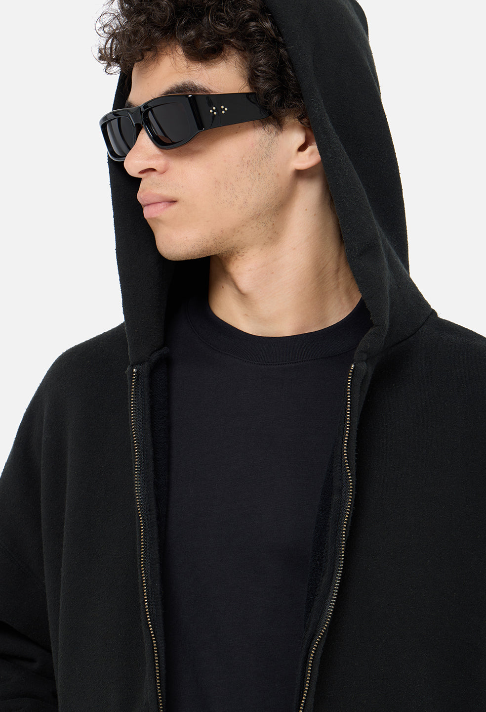 Silk Noil Full-Zip / Black
