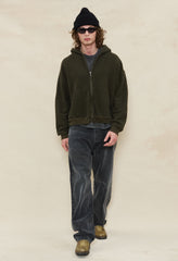 Silk Noil Full-Zip / Olive