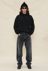 Silk Noil Hoodie / Black