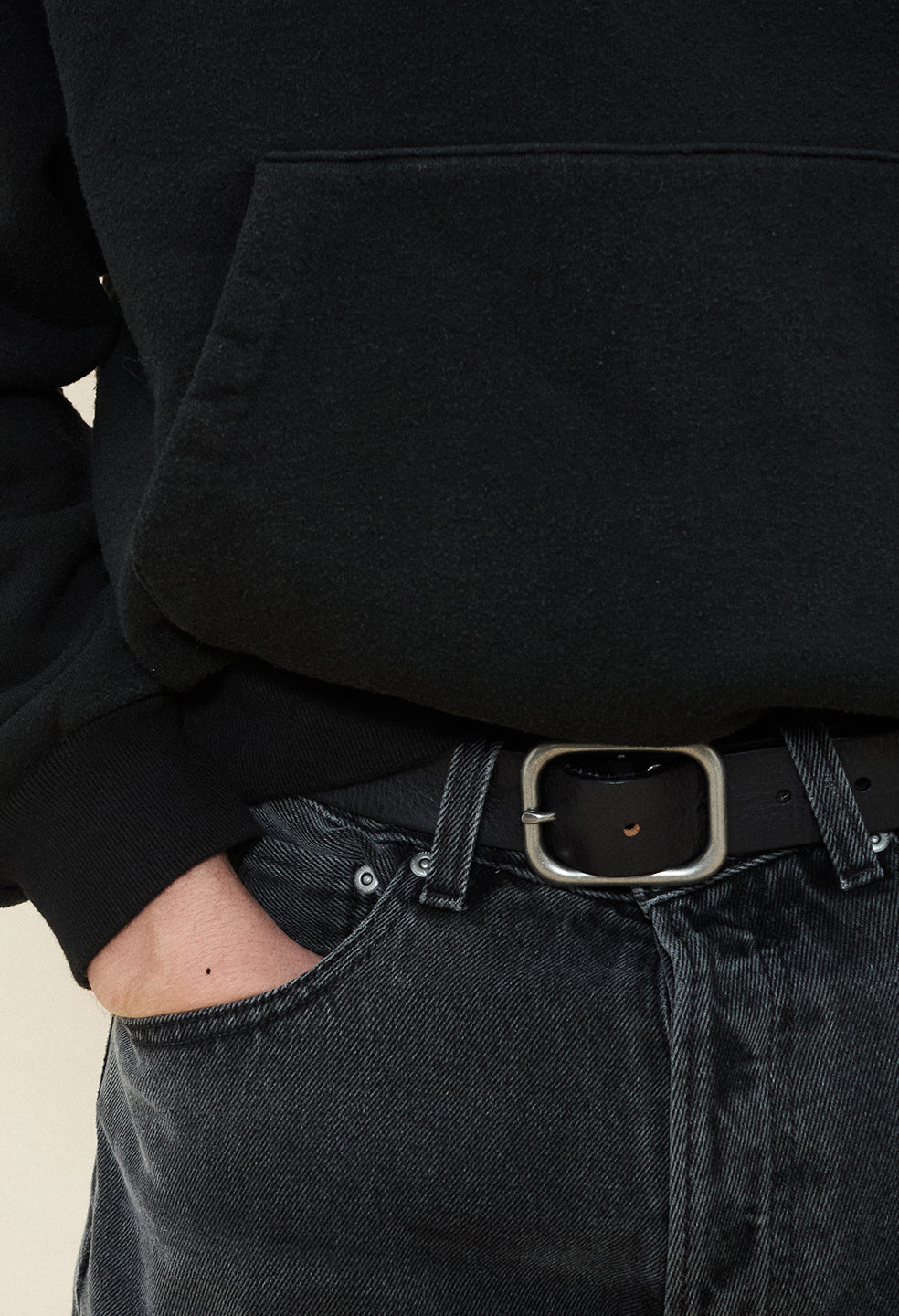 Silk Noil Hoodie / Black