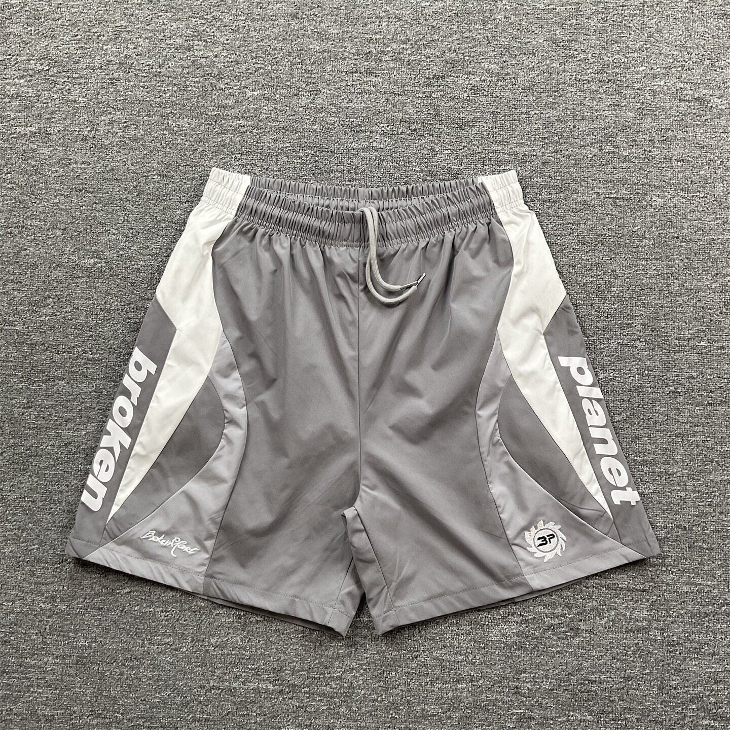Broken Planet Embroidered Retro Color Block Shorts