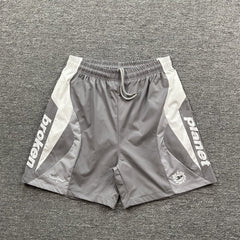 Broken Planet Embroidered Retro Color Block Shorts