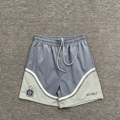 Broken Planet Embroidered Color Block Basketball Shorts