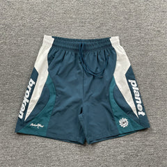 Broken Planet Embroidered Retro Color Block Shorts