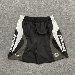 Broken Planet Embroidered Retro Color Block Shorts