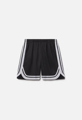Shaolin Oversized Court Shorts / Black x White