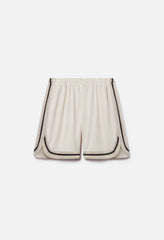 Shaolin Oversized Court Shorts / Salt x Tan