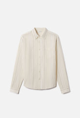 Raw Edge Cropped Cloak / Salt Stripe