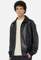 Leather Curson Bomber / Black