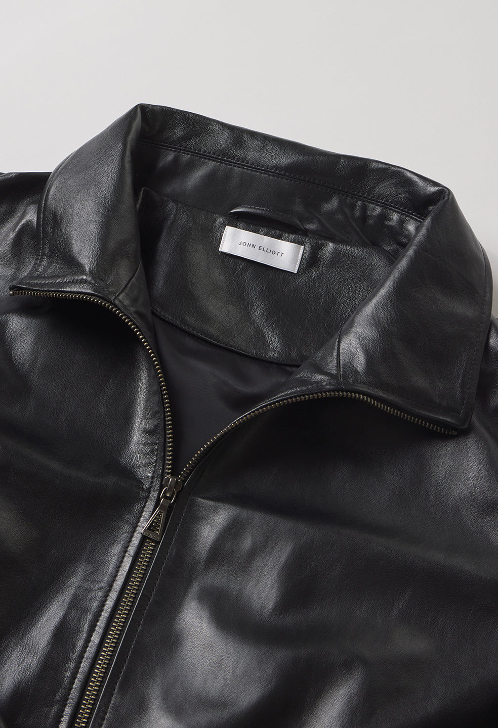 Leather Curson Bomber / Black